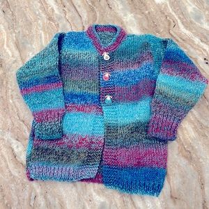 Girls Hand Knit Sweater
